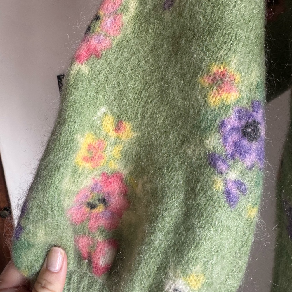 Sezane Silvia garden print sweater M - Picture 2 of 5